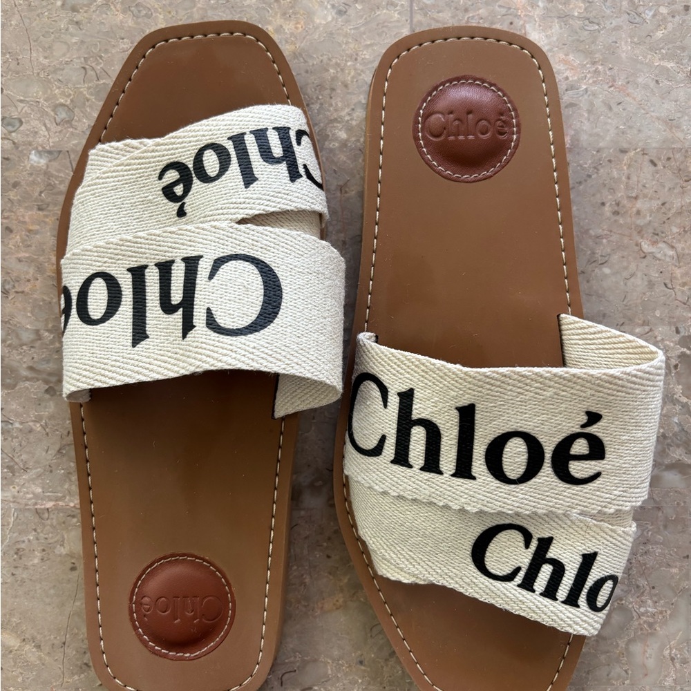 Chloe Brown and Cream Mules
